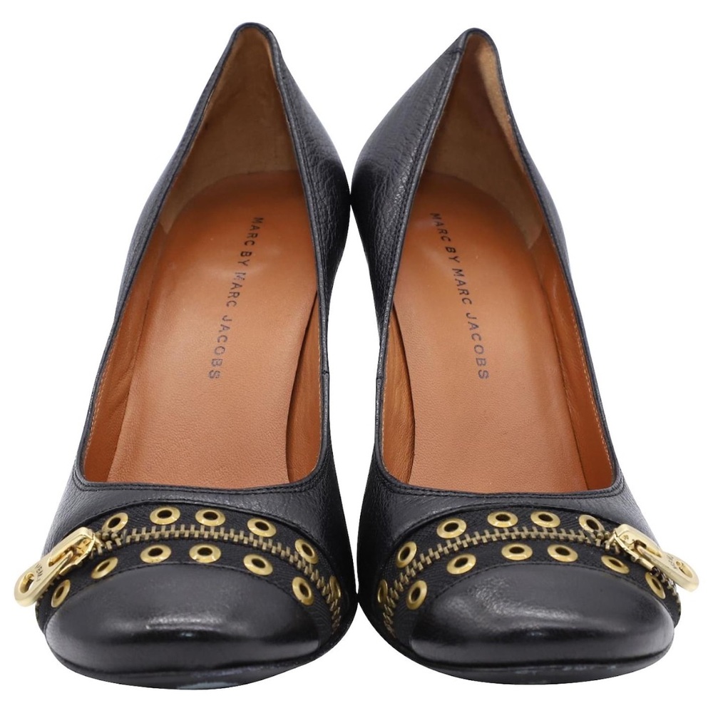 Marc Jacobs Blue/Denim Flats with Gold Zipper Design